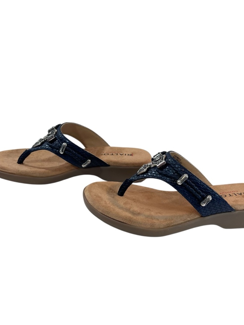 Rialto Bailee Thong Sandals Womens Size 7 New Navy Blue